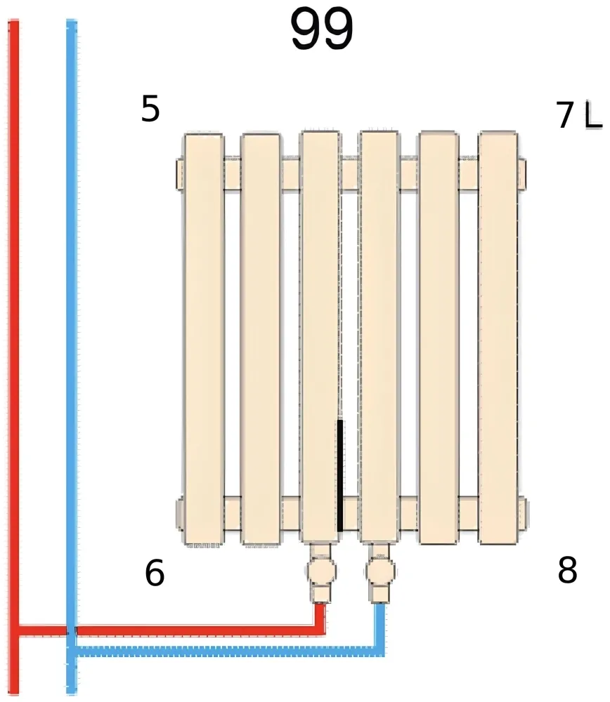 Вертикальний дизайнерський радіатор опалення ARTTIDESIGN Livorno II 3/1800/204/50 чорний матовий Фото - 3